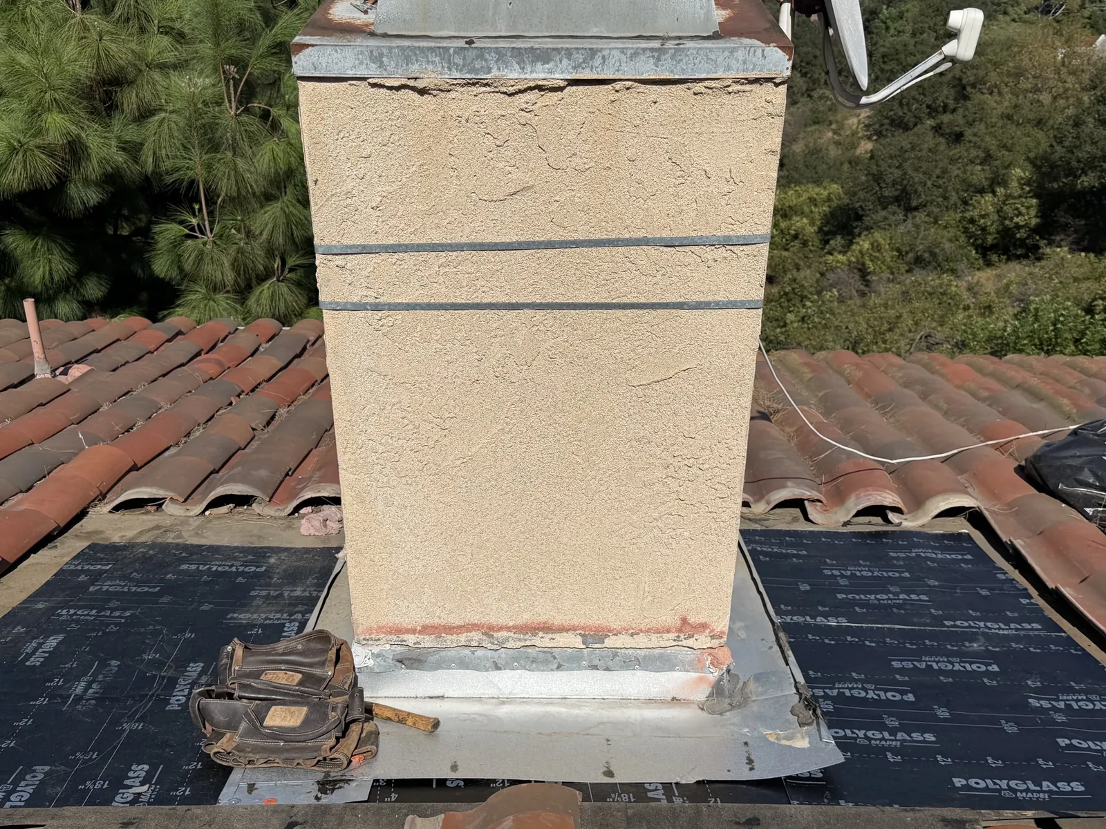 The flashing on a Superior Roof Service job